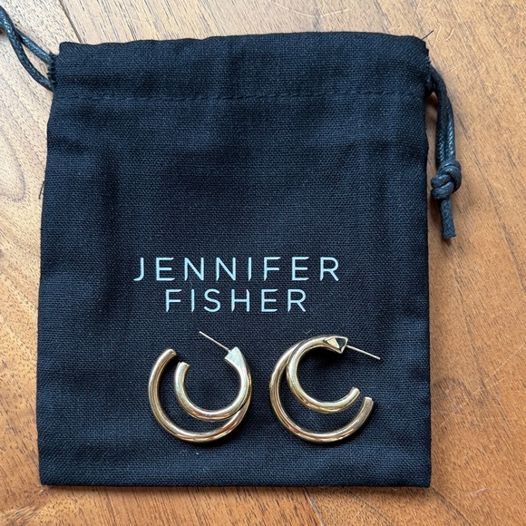 Jennifer Fisher Jewelry - JENNIFER FISHER 1” Lilly Yellow Gold Double Hoop Earrings